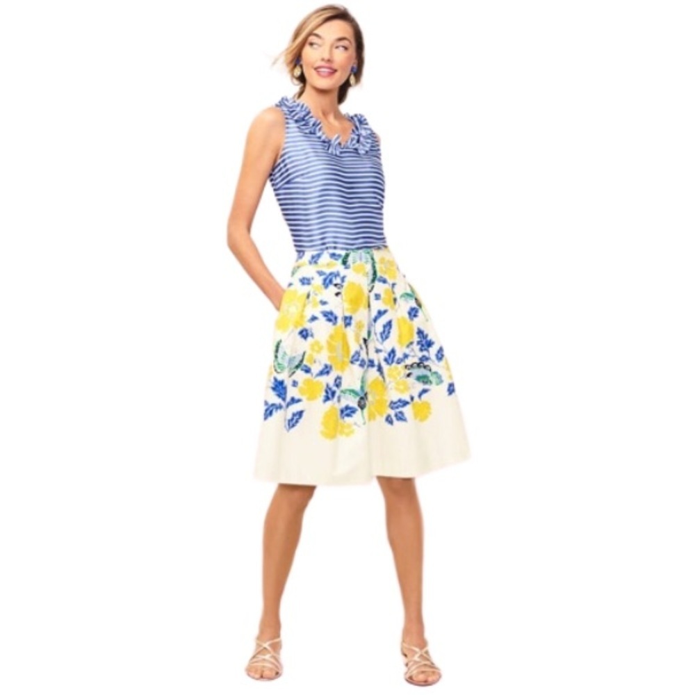 Talbots RSVP Full Flowered Skirt A-Line appeared Butterflies Size 4 NWT